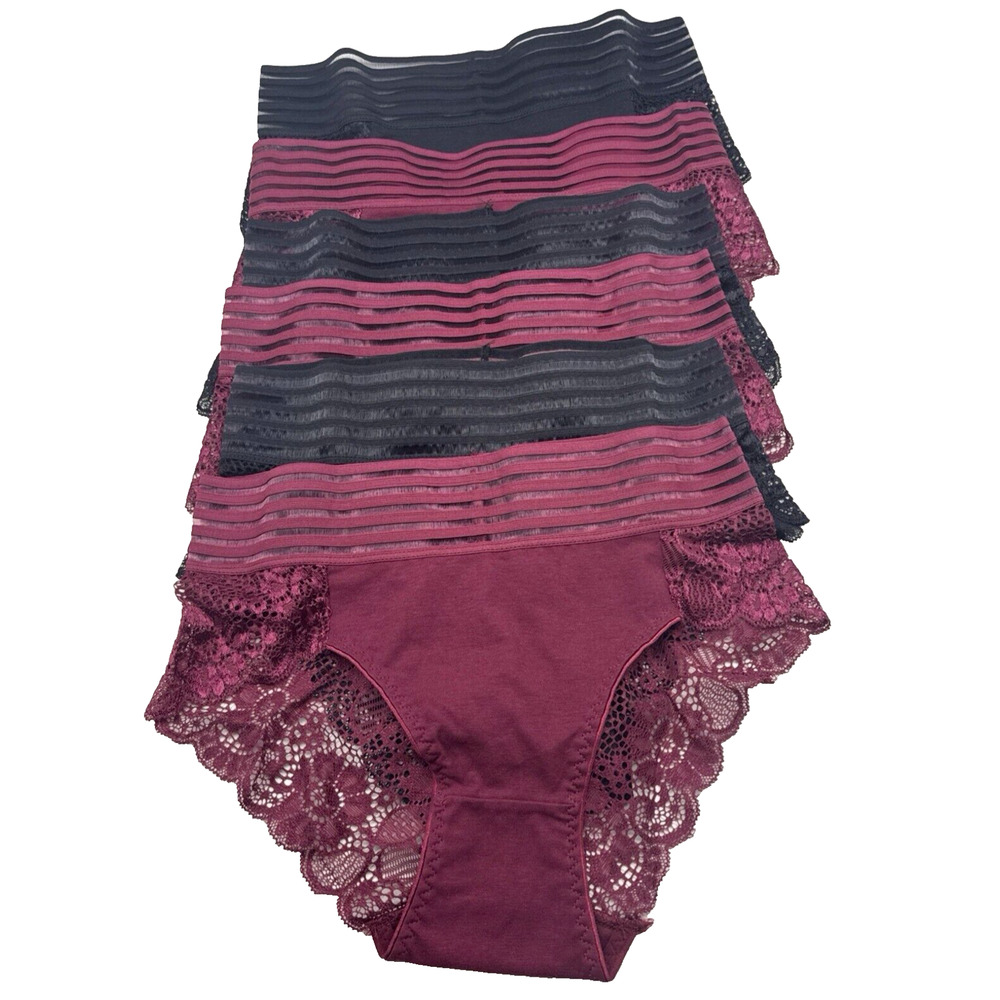 CINVIK Panties for Women No Panty Line Control Top High Waist Lace Underwear 6pk